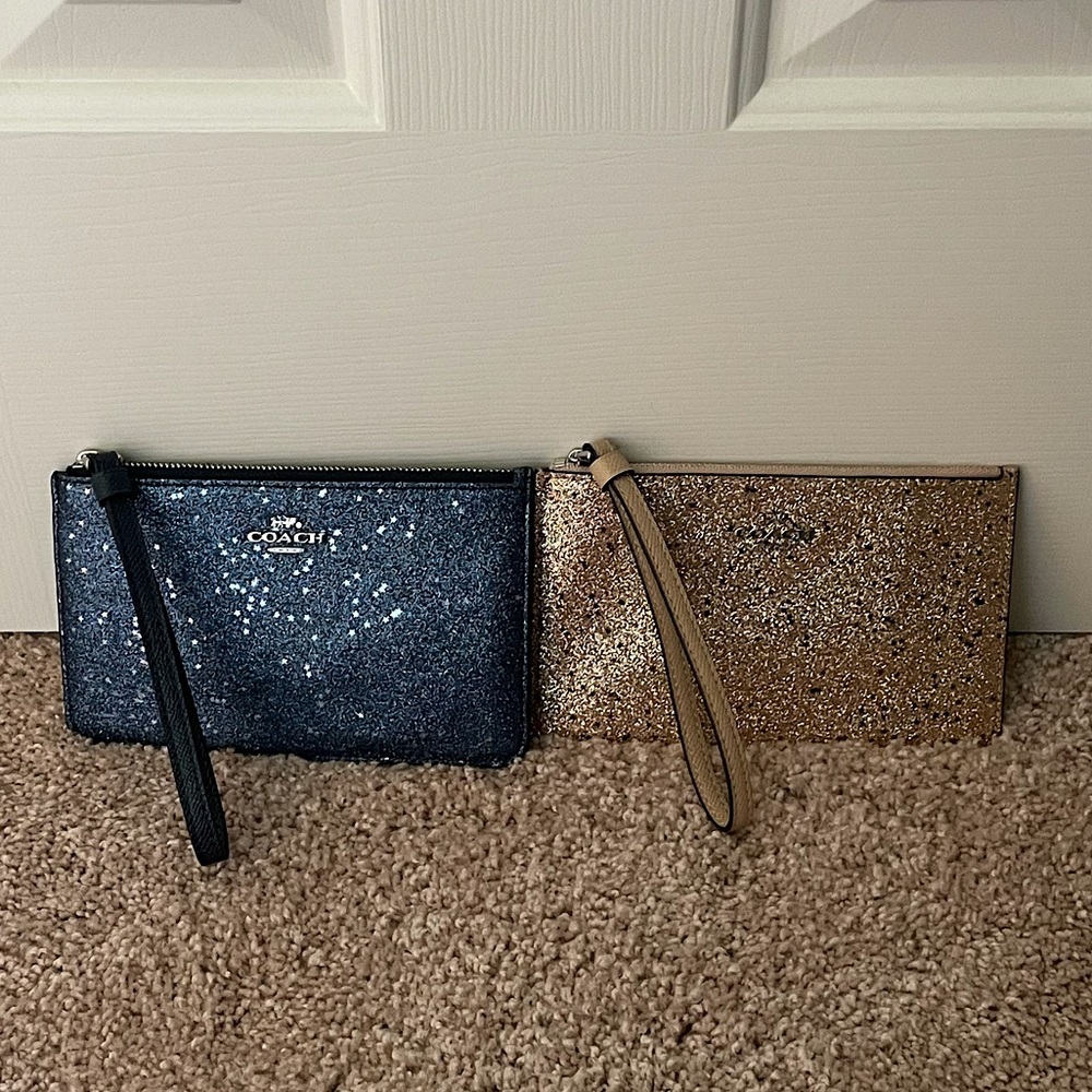 Coach Glitter Small Wristlet in Gold